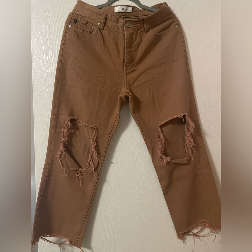 KanCan wide leg cropped jeans